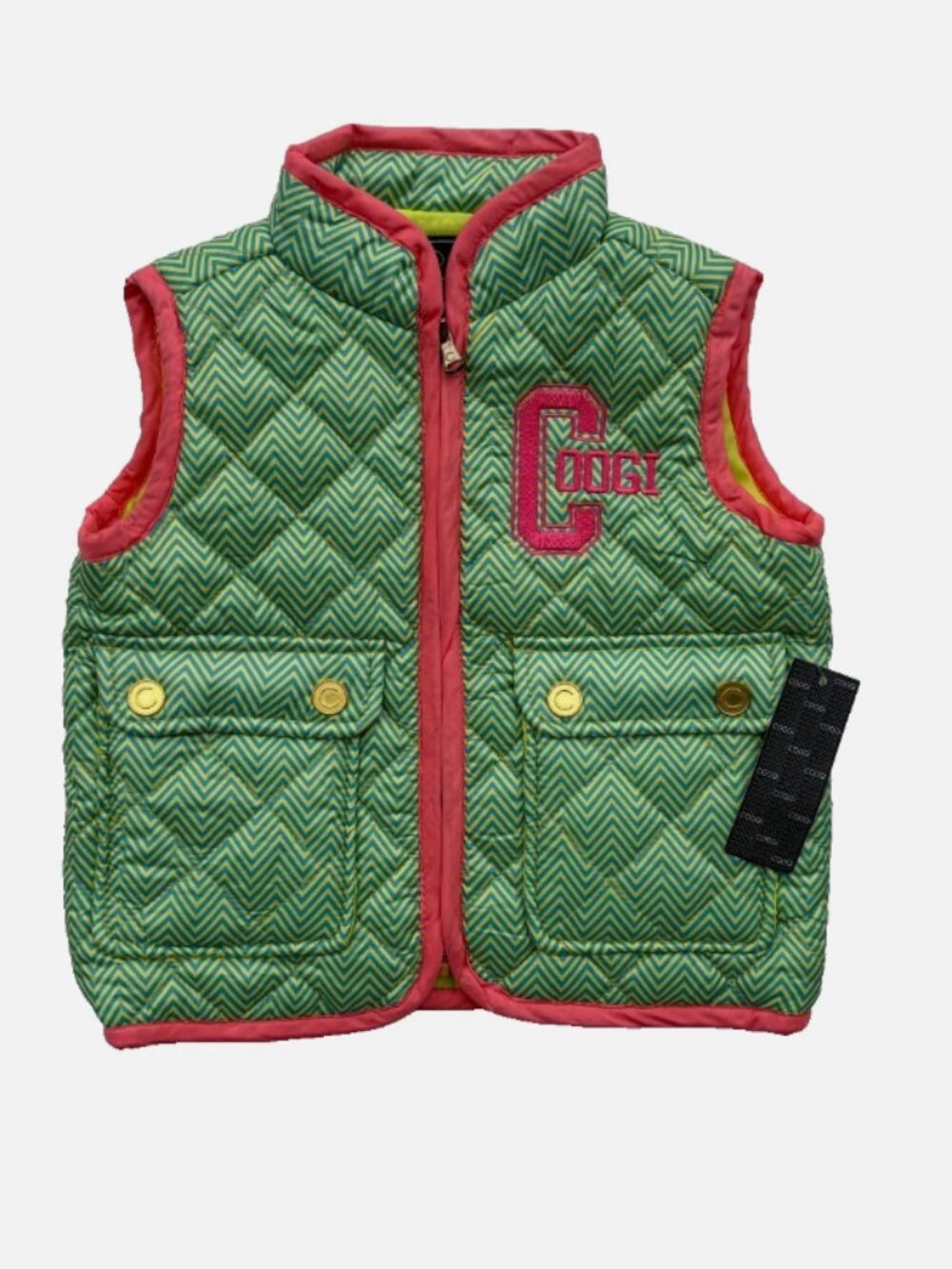 Coogi Baby Puffer Vest 18M Colorful Chevron Quilted Zip Up Jacket‎ NWT